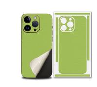 For iPhone 17 Pro Max Skin Wrap, Ultra-Thin 3M Texture Matte Carbon Fiber Full Body Protective Sticker for Minimalist Style Lovers (Light Green,for 14pro)