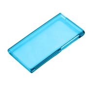 For IPod Nano 7 7G 7th Generation protective case Candy Color Glossy Soft Clear Shell Case TPU Cover (Blue)