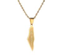 For Israel Palestine Map Pendant Necklace Stainless Steel Country Geography Chain for Women Jewelry (Model 15)