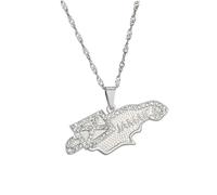 For Jamaica Stainless Steel Map Pendant Necklaces Map Jewelry Gold Color Items for Bridal Women Man Party Gifts Earrings Jewelry (Model 6)