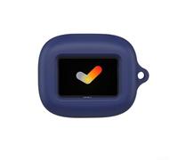 for jbl LIVE Buds4 - Custodia morbida in silicone lavabile slim fit, con supporto per cuffie resistente agli urti, pelle da viaggio rossa, 8 x 8 x 1 cm (blu scuro)