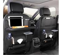 For Jeep Cherokee Compass Renegade, scatola portaoggetti multifunzionale in pelle sospesa sullo schienale del sedile con vassoio da tavolo pieghevole, accessori viaggio impermeabili(Black,2pcs)
