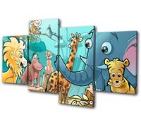 For Kids Room Jungle Animals MULTI TELA parete arte foto stampa