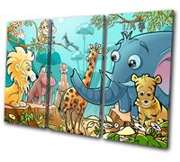 For Kids Room Jungle Animals TREBLE TELA parete arte foto stampa