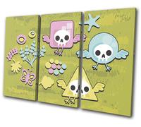 For Kids Room Punk Cute Cartoon TREBLE TELA parete arte foto stampa