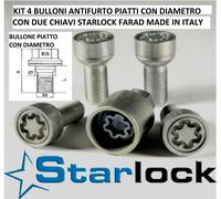 For Peugeot 108 dal 07.2014 Kit Bulloni Antifurto Starlock Farad x Ruote Lega