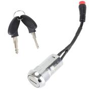 For Kukirin G3/G3 Pro for Electric Key Lock, 2-Pin Ignition Switch with Metal Throttle, ABS+Alloy Construction Black/Silver 130X20mm, 2 Keys Anti-Theft Start System