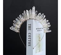 For la 1pc cristallo di quarzo trasparente naturale punto fatto a mano fai da te cerchio for capelli tornante testa decorazione festa for regali principessa regalo di guarigione (colore Collezioni di