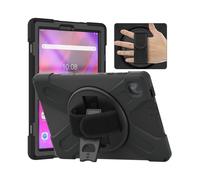 For Lenovo Tab K10/M10 Plus 360-degree Swiveling Kickstand PC+Hybrid Case Cover Shell with Hand Band