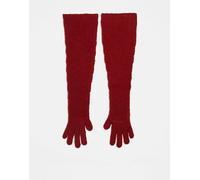 For Love & Lemons - Guanti in maglia a coste extra larghi rossi-Rosso One Size