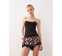 For Love & Lemons - Kayla - Pantaloncini da notte nero multicolore XL