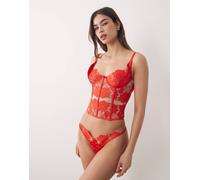 For Love & Lemons - Love is a Rose - Perizoma rosso in coordinato 2XS