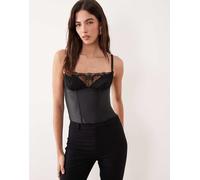 For Love & Lemons - Papillion - Top a corsetto nero-Marrone 2XS