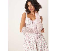 For Love & Lemons - That's Amore - Vestito sottoveste corto bianco a fiori-Multicolore S