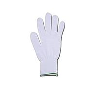 FOR.ME.SA - Guanti bianchi in cotone 100%, polsino extra lungo verde, 7,5 cm, confezione 10 paia, 25866