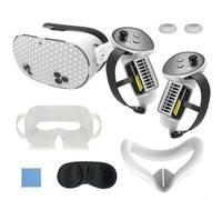 for meta 3S - Set di accessori in silicone 7 in 1 con nasello anti-perdite, skin per controller e protezione lente per VR(bianco)