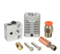 For MK8 Kit estrusore assemblato Hot End Ender 3 CR10 Stampante 1,75 mm Ugello da 0,4 mm Blocco riscaldante in alluminio Accessori for stampante 3D distintivo(CR10 Silver Titanium)