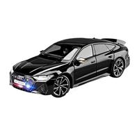 For modello di auto in lega AUDI RS7 Sportback 1:18, modello di auto in metallo pressofuso ad alta simulazione con suono e luce for la decorazione domestica(Black)