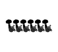 For Music-lily Pro 6 In Line Accordatori for chitarra con bloccaggio Pioli Chiavi Set di teste di macchine for ST for Tele Style(Zwart)