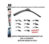 For Nissan Note 1.2006>2013 Coppia Spazzole Tergicristallo Flessibili+11Elem