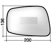 For Nissan Pathfinder 2005>2007 Vetro+Piastra Dx Termica x Specchio Retrovisore