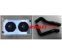 FOR Nissan Patrol Aluminum Radiator + Shroud + BLACK Hose GQ Y60 4.2 TD42 diesel