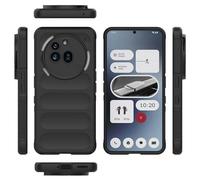 For Nothing Phone 3A Pro Case Silicone Slim Cover Full Body Protection Shock Resistant Scratch Resistant Soft Inner Fiber Flocking Phone Cases Cover Protettiva (Black)