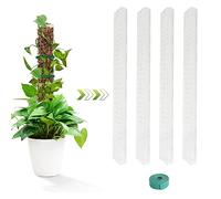 for Plants 4Pcs 24inch Water Retention Corrosion Resistance Moss Stick with Fastening Strap D-shaped Connectable Poles for Climbing Plants
