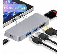 (For Pro 8 Sliver) Microsoft Surface Pro 8 7 6 5 4 5-in-1/6-in-1 USB Hub Docking Station with 4K HDMI, USB 3.0, and Memory Card Reader