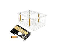 For Raspberry Pi 5 Acrylic Case +M.2 SSD Expansion Board for PoE M.2 HAT+ (B) & PCIe to M.2 Board (D) Case