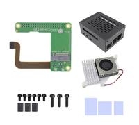For Raspberry Pi 5 PCIe to NVMe SSD Expansion Board M.2 HAT+ Hard Drive Adapter with Case Cooling Fan