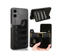 (For Samsung Galaxy A06 4G, Black) Cow Pattern Sewing Card Bag Phone Case