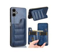 (For Samsung Galaxy A06 4G, Blue) Cow Pattern Sewing Card Bag Phone Case
