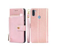 For Samsung Galaxy A11 EU Version Zipper Bag PU + TPU Horizontal Flip Leather Case with Holder & Card Slot & Wallet & Lanyard