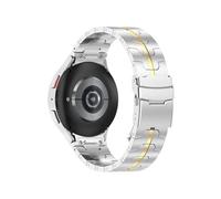 For Samsung Galaxy Watch 6 Classic 47 43mm Band 4 42 46mm 4 5 Pro 44mm 40mm 45mm Cinturino Quick Fit No Gaps in acciaio inossidabile(Silver+gold,For Watch 6 Classic 47mm)