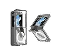 For Samsung Galaxy Z Flip 5 Case with Ring, Soft Tpu Four Corners All-round Shockproof Cover with Small Screen Protector