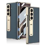 For Samsung Galaxy Z Fold 8 Ultra Hinge Case | Built in Screen Protector & Stand Luxury Leather Shockproof Protective Cover,Support Wireless Charging(Ye?il)