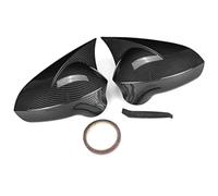 For Seat for Leon MK2 1P for Ibiza MK4 6J 2008-2017 Mirror Cover Replacement, Glossy Black Fiber Rearview Wing Mirror Caps For Side Mirror Case Cover(BLACK Carbon Fiber Look)