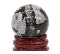 For sfera di pietra mista naturale sfera di quarzo naturale massaggio manuale sfera di cristallo accessorio for decorazioni for la casa Feng Shui 30mm Cristalli Reiki (Color : Silver Leaf Jasper)