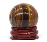 For sfera di pietra mista naturale sfera di quarzo naturale massaggio manuale sfera di cristallo accessorio for decorazioni for la casa Feng Shui 30mm Cristalli Reiki (Color : Iron Tiger Eye)
