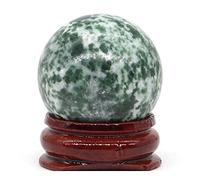 For sfera di pietra mista naturale sfera di quarzo naturale massaggio manuale sfera di cristallo accessorio for decorazioni for la casa Feng Shui 30mm Cristalli Reiki (Color : Green Spot Jasper)