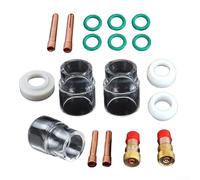 for Stubby - Kit lenti a gas per saldatura TIG, 17 pezzi, con componenti in ottone, vetro e gomma, compatibile con torce WP-17/18/26