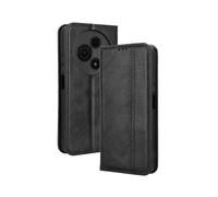 For TCL 605 4G 60 SE Leather Case Wallet Stand Retro Texture Phone Cover Black