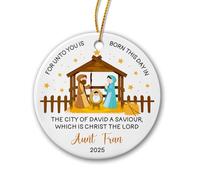 For Unto You Is Born This Day In Ornamenti Natalizia Decorativo Addobbi Albero Di Natale Simpatico Decorazioni Albero Di Natale Per Soggiorno Scrivania Auto Interno