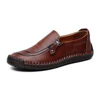 For uomo Mocassini con nappine Scarpe eleganti senza lacci - Calzature formali da ufficio for Matrimonio Ufficio Smart Casual Nero Giallo Marrone Marrone rossastro(Reddish-brown,45 EU)