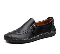 For uomo Mocassini con nappine Scarpe eleganti senza lacci - Calzature formali da ufficio for Matrimonio Ufficio Smart Casual Nero Giallo Marrone Marrone rossastro(Schwarz,38 EU)