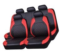 For VW for T-Roc for SUV for R-Line for A11 9PCS Car Seat Covers Faux Leather Full Set 2017-2023, Compatible Front Rear Seat Protectors(C Red)