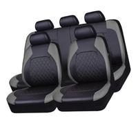 For VW for T-Roc for SUV for R-Line for A11 9PCS Car Seat Covers Faux Leather Full Set 2017-2023, Compatible Front Rear Seat Protectors(B Grey)