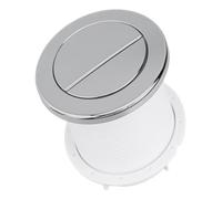 For WC moderno con doppio scarico, pulsante pneumatico, cisterna for WC, pannello di controllo rotondo con doppio tubo flessibile, risparmio idrico(Silver)