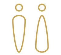 for WC unisex The Loo Sign Ottone for uomo e donna for bagno Decor Figurine Set for toilette moderna Segnaletica for d'affari Altezza 18 cm